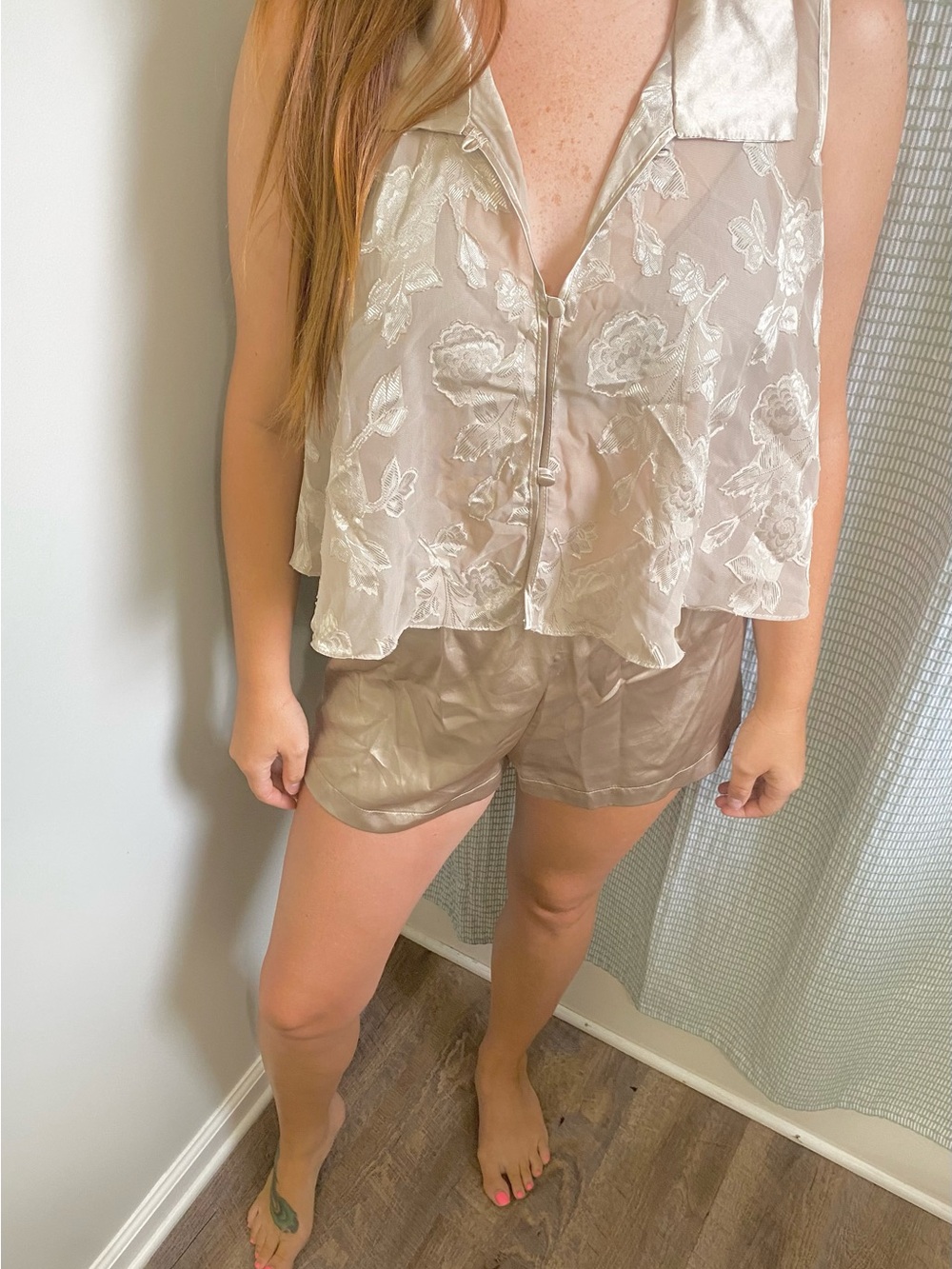 California Dynasty Vintage Babydoll pajamas sexy high rise shorts loose sheer